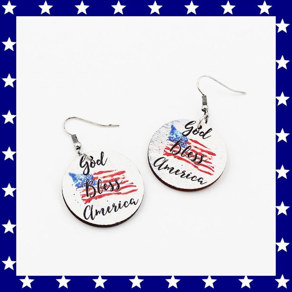 Election Day God Bless America Earrings - Picture 2 of 4